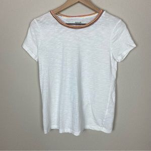 Madewell White Whisper Tee Multicolor Neckline
